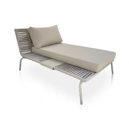 Chaise para Área Externa em Alumínio com Trama em Tricô Náutico