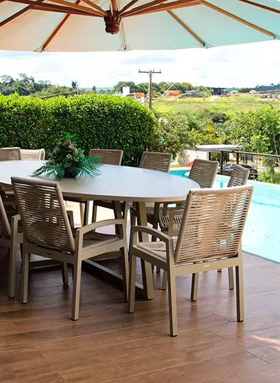 Conjuntos de Jantar e Ombrelones para Piscina | Fibrillare