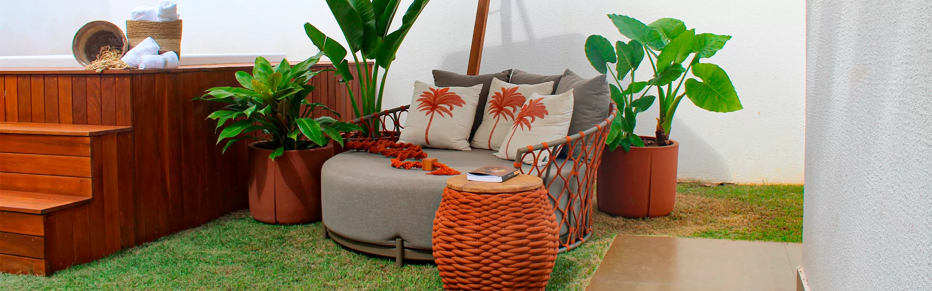 Chaise Redonda em Corda Náutica